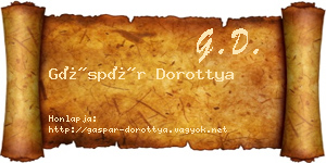 Gáspár Dorottya névjegykártya